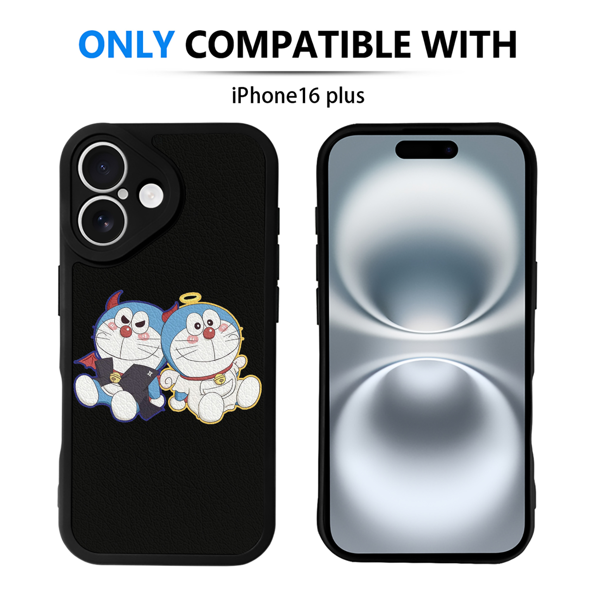 （画像用） ドラえもん Doraemon 【iPhone 16シリーズ対応】シリコンスマホケース（レザー調） 材質：シリコン